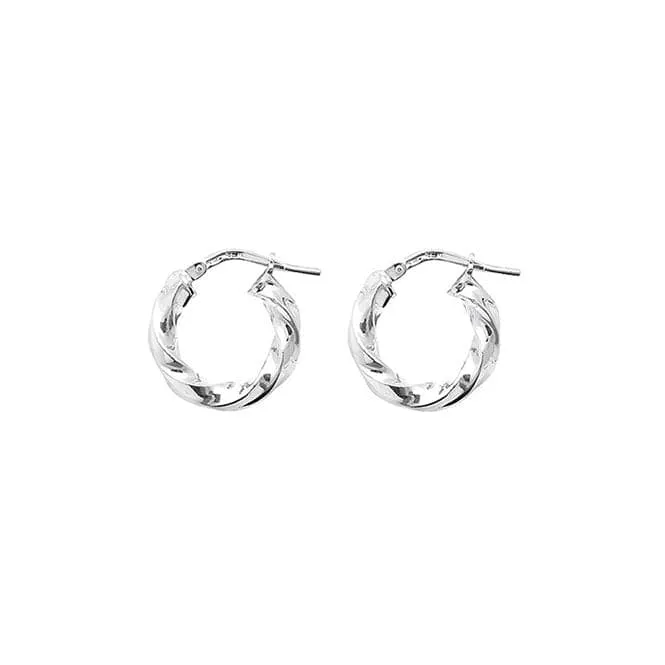 Acotis Silver Hoop Earrings Twisted G5211