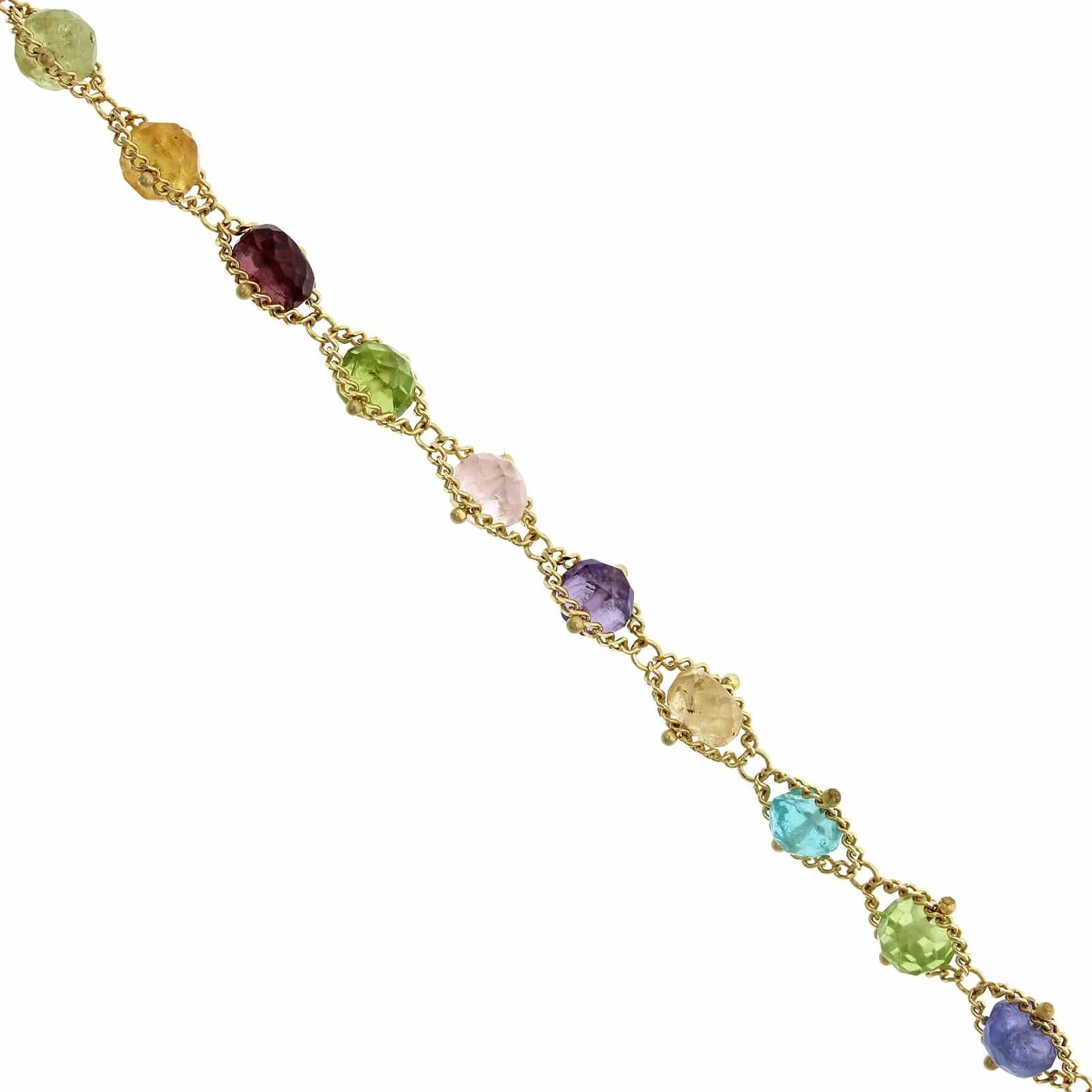 Amali 18K Yellow Gold Textile Multi Gemstone Bracelet