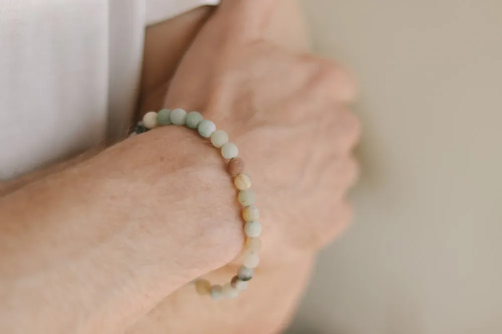 Amazonite bracelet for men, beaded bracelet, men's bracelet with stone beads, 6mm beads, turquoise, stretchable, gift for him, calming stone