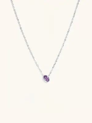 Amethyst Birthstone Sterling Silver Necklace