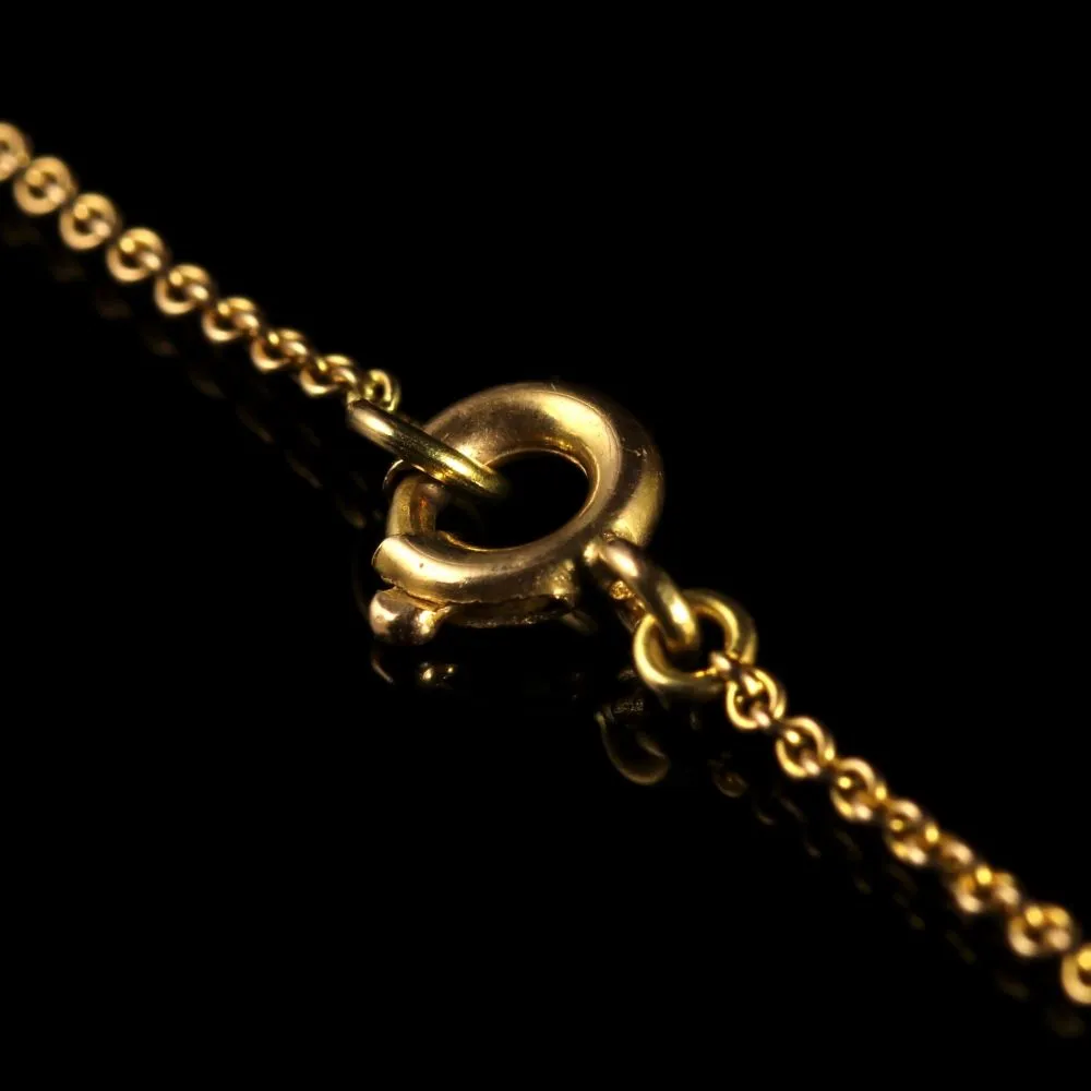 Antique Victorian Suffragette 15Ct Gold Necklace Circa 1900