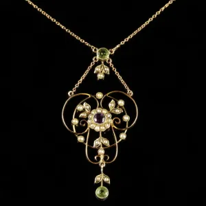 Antique Victorian Suffragette Pendant Necklace Circa 1900