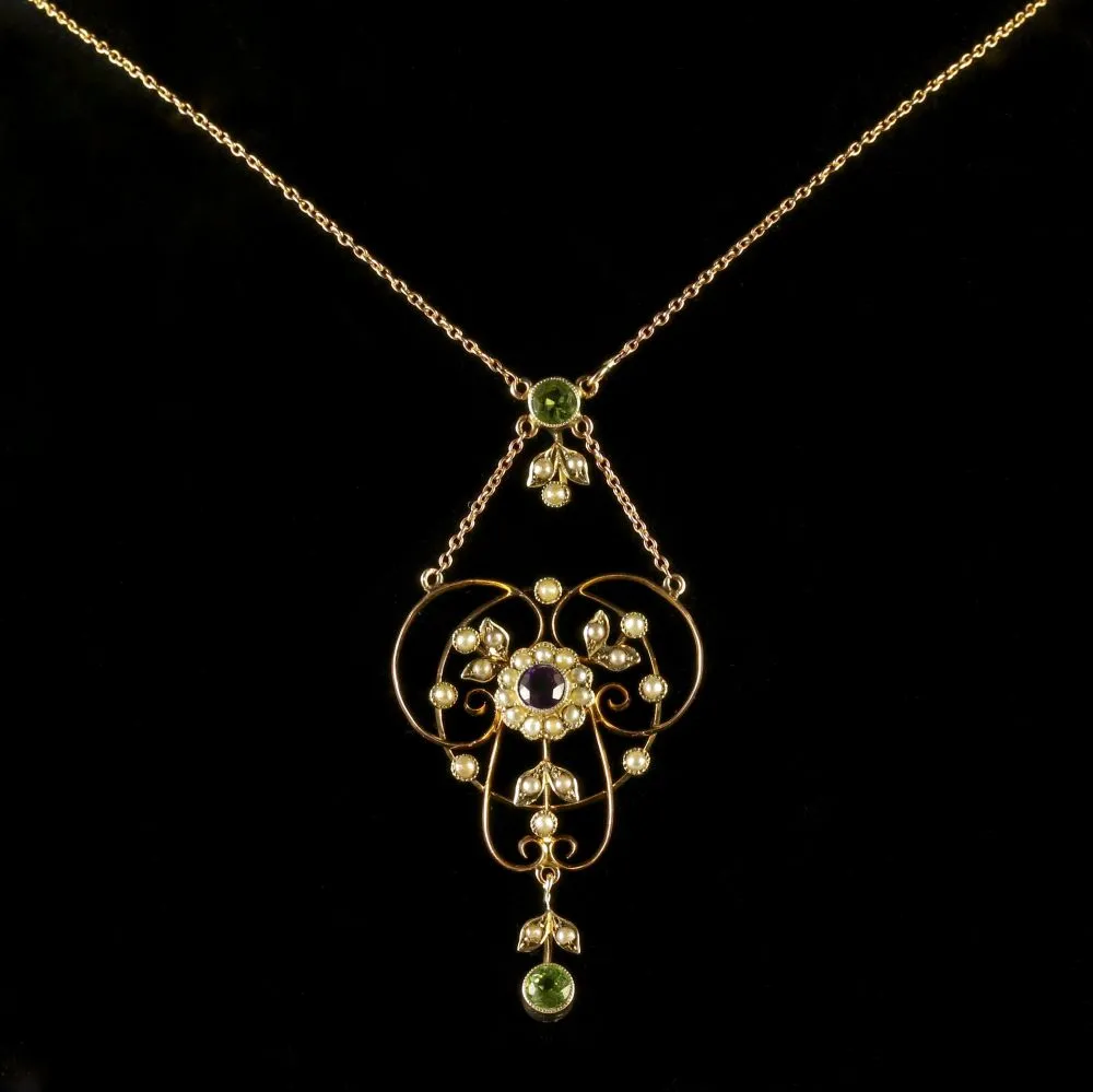 Antique Victorian Suffragette Pendant Necklace Circa 1900