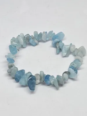 Aquamarine Chip Crystal Bracelet
