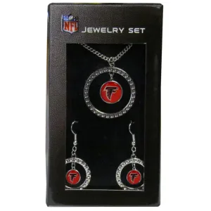 Atlanta Falcons Rhinestone Hoop Jewelry Set