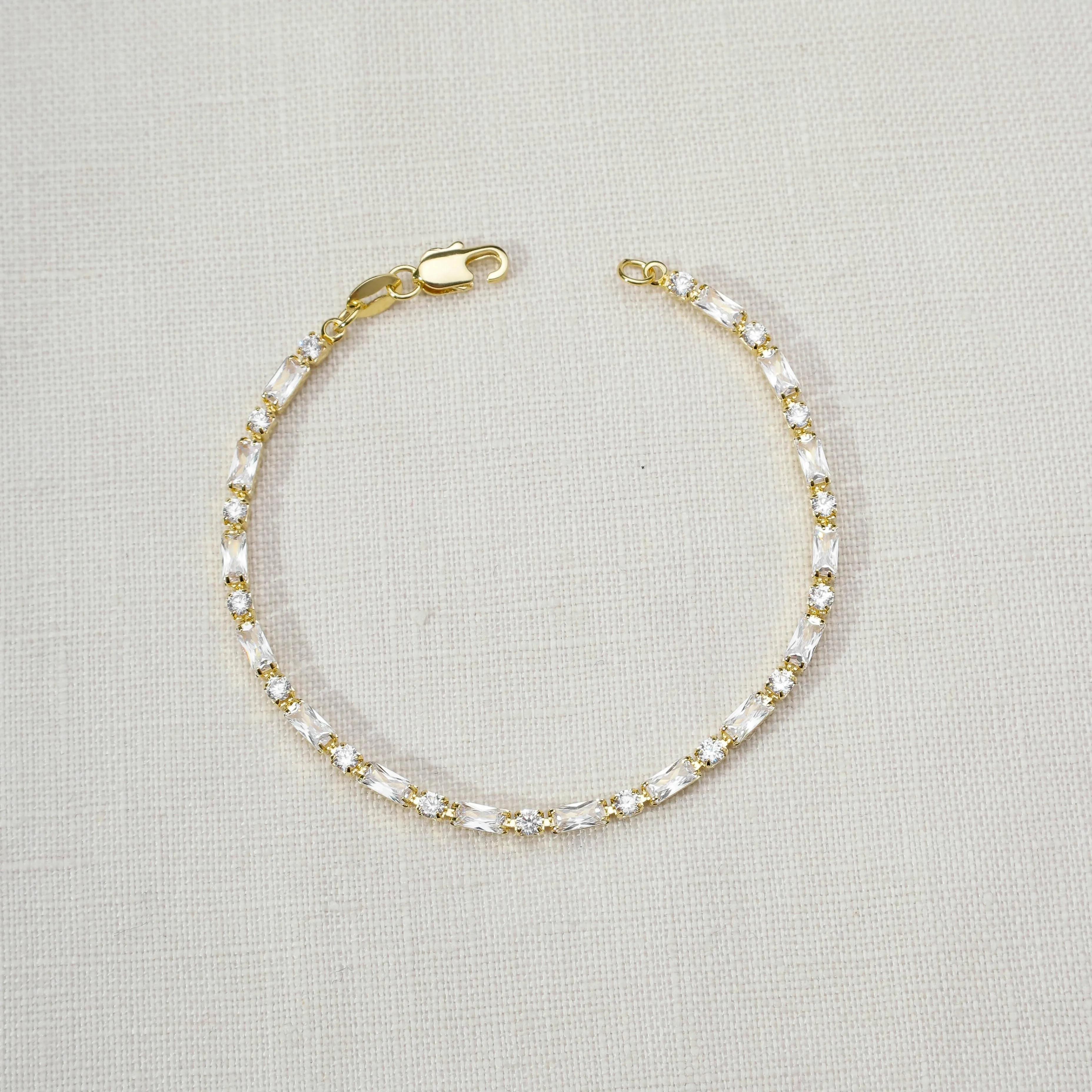 Baguette and Round Tennis Bracelet