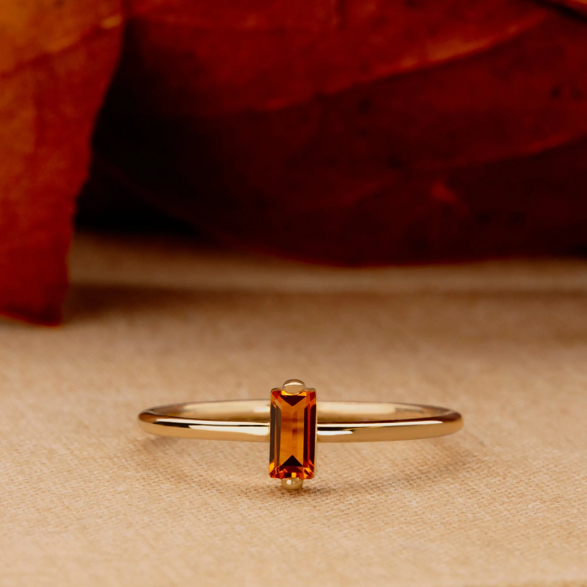 Baguette Citrine Ring, Lupita