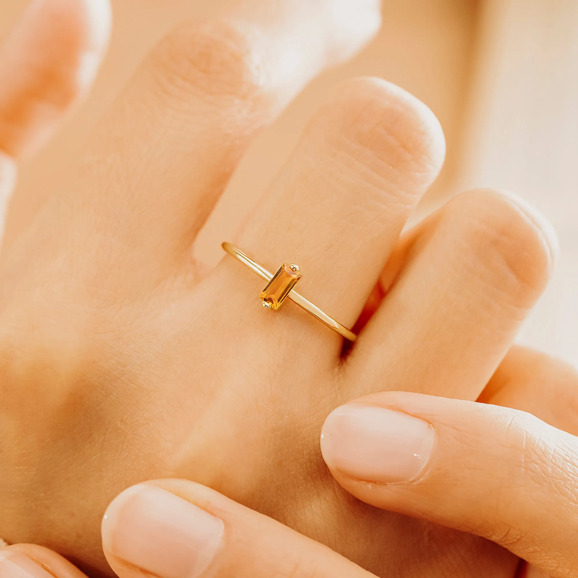 Baguette Citrine Ring, Lupita