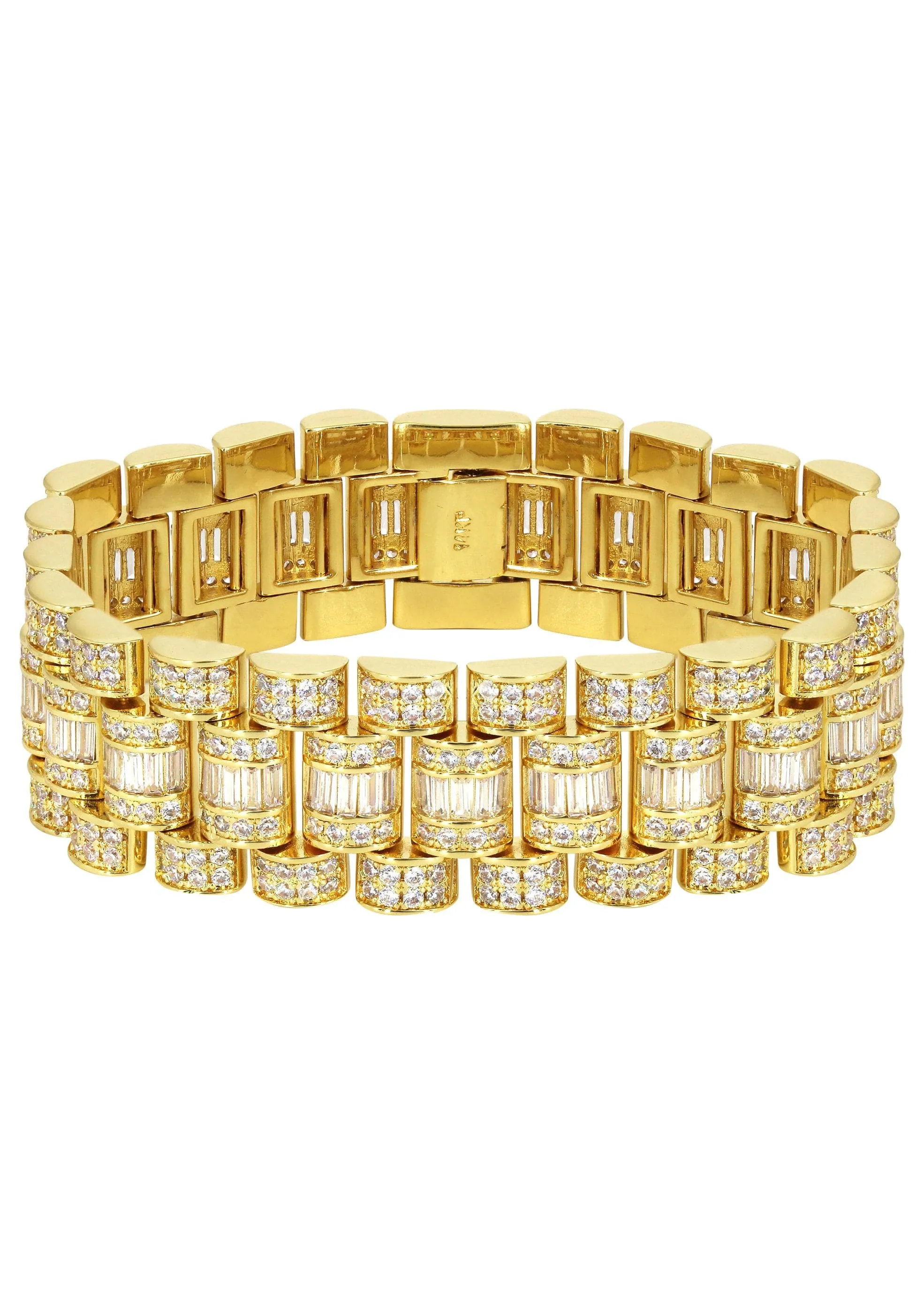 Baguette Presidential Bracelet Gold Plated