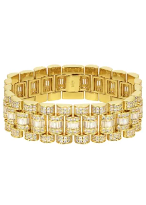 Baguette Presidential Bracelet Gold Plated