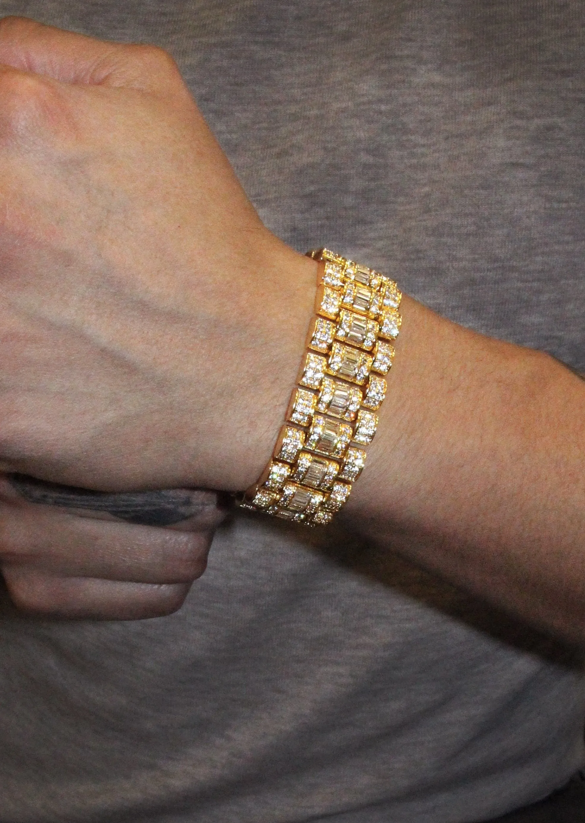 Baguette Presidential Bracelet Gold Plated