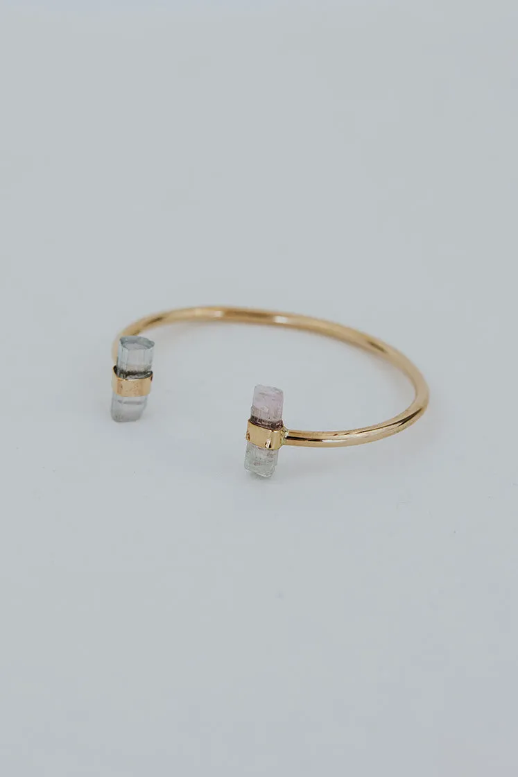 Banded Pink & Blue Tourmaline Cuff