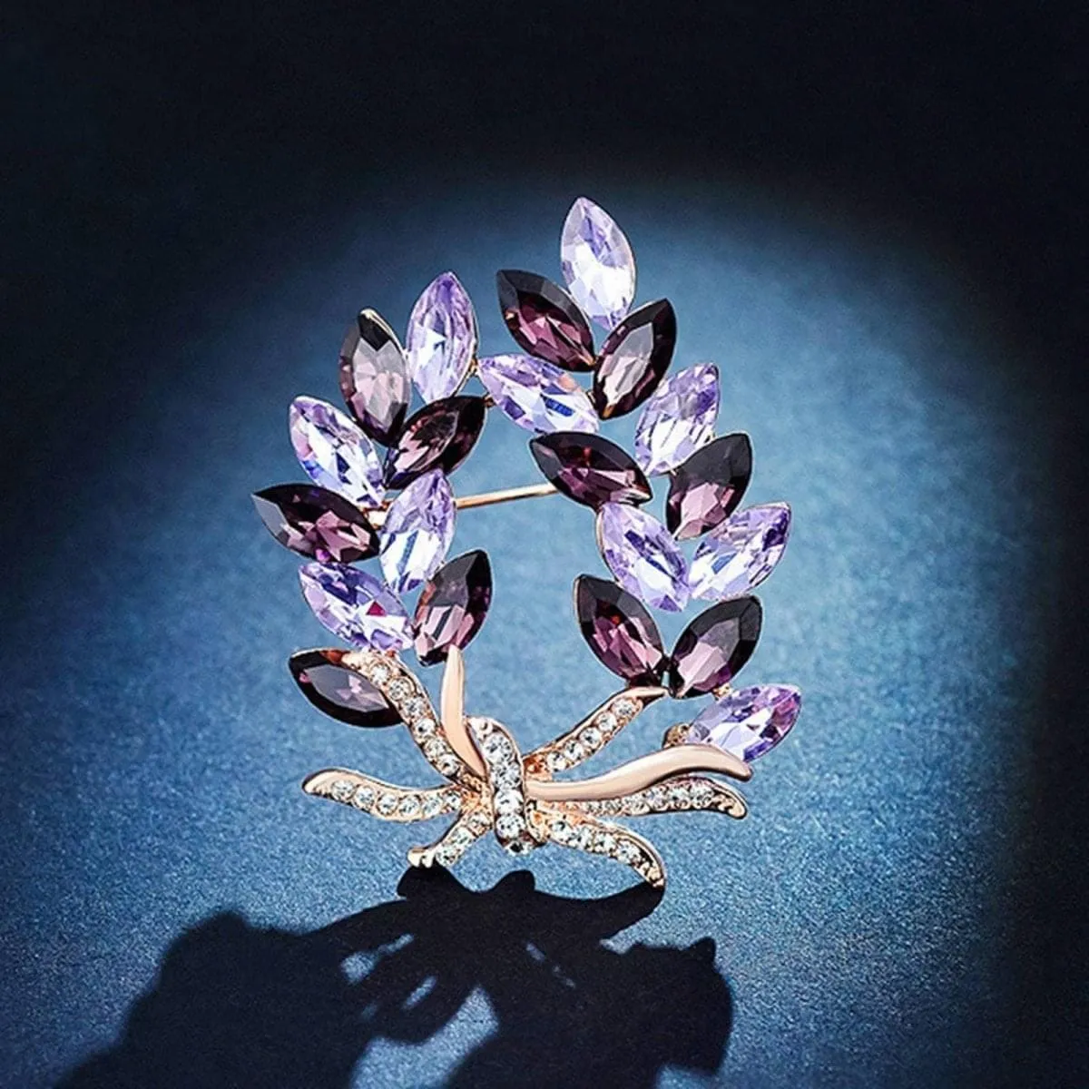 Bauhinia Rhinestone Brooch Pin Women Flower Pins Lapel Pin Clothing Bag Accessories