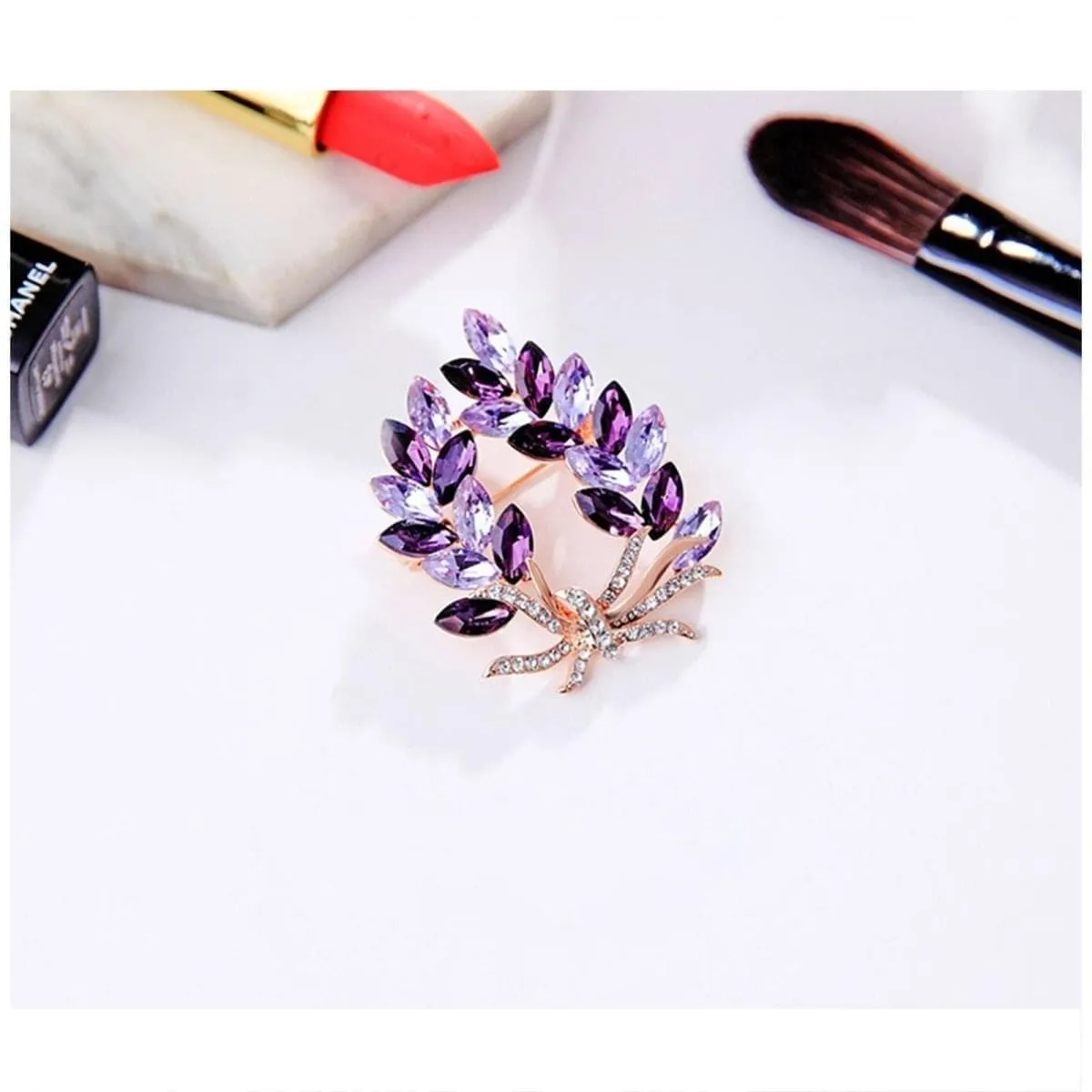 Bauhinia Rhinestone Brooch Pin Women Flower Pins Lapel Pin Clothing Bag Accessories