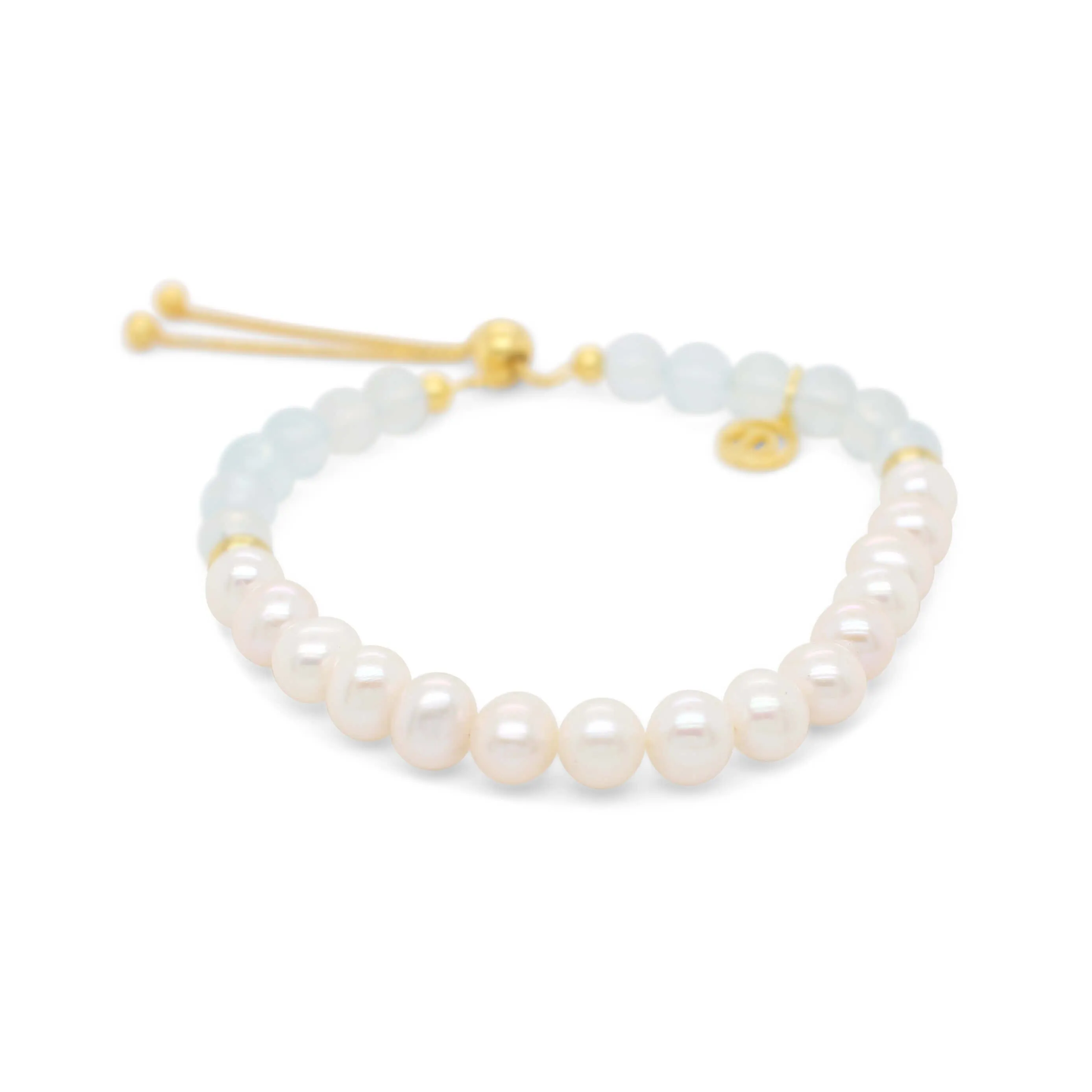 Be-you-tiful Bracelet with Freshwater Pearl & Aquamarine