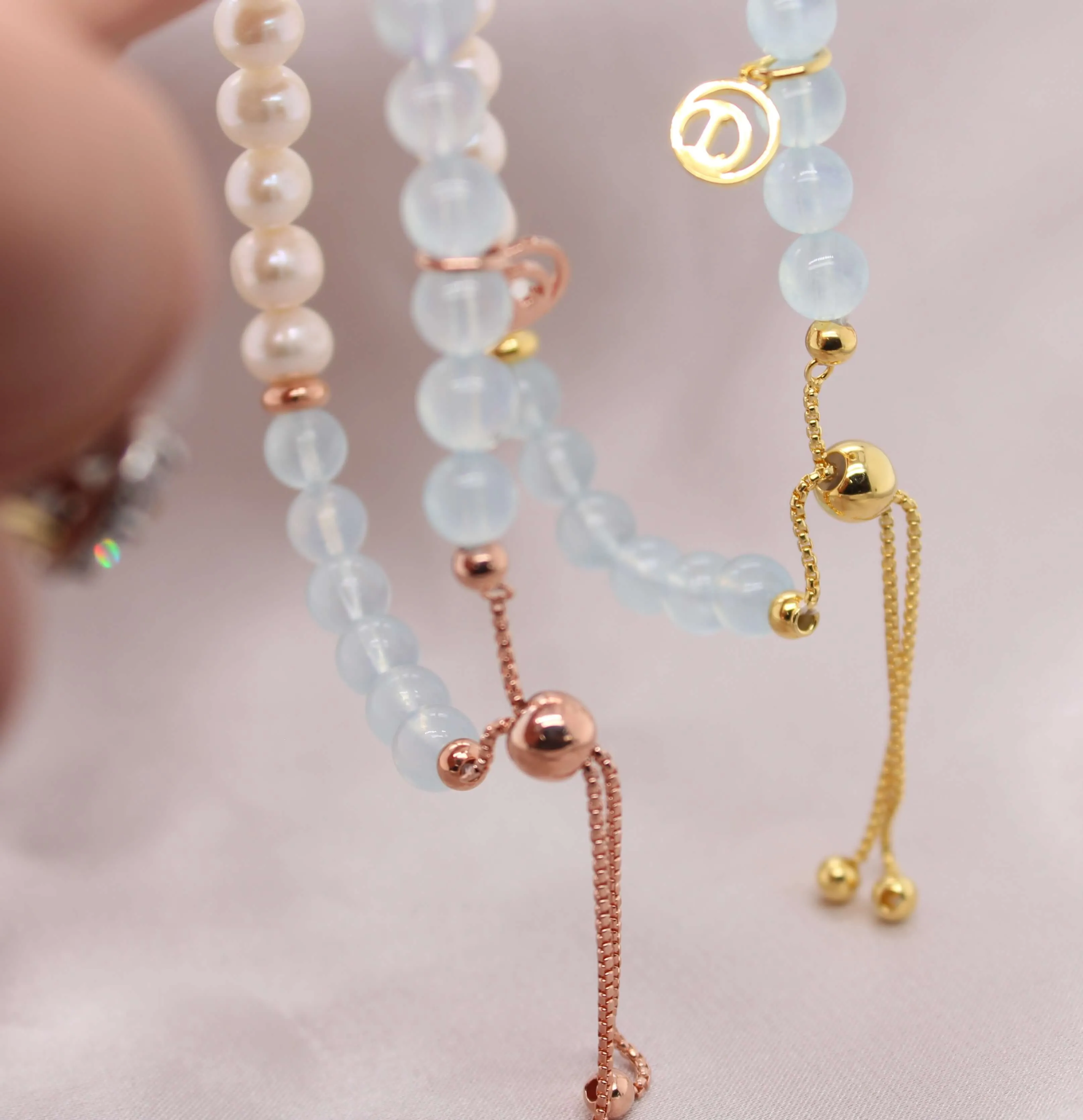 Be-you-tiful Bracelet with Freshwater Pearl & Aquamarine