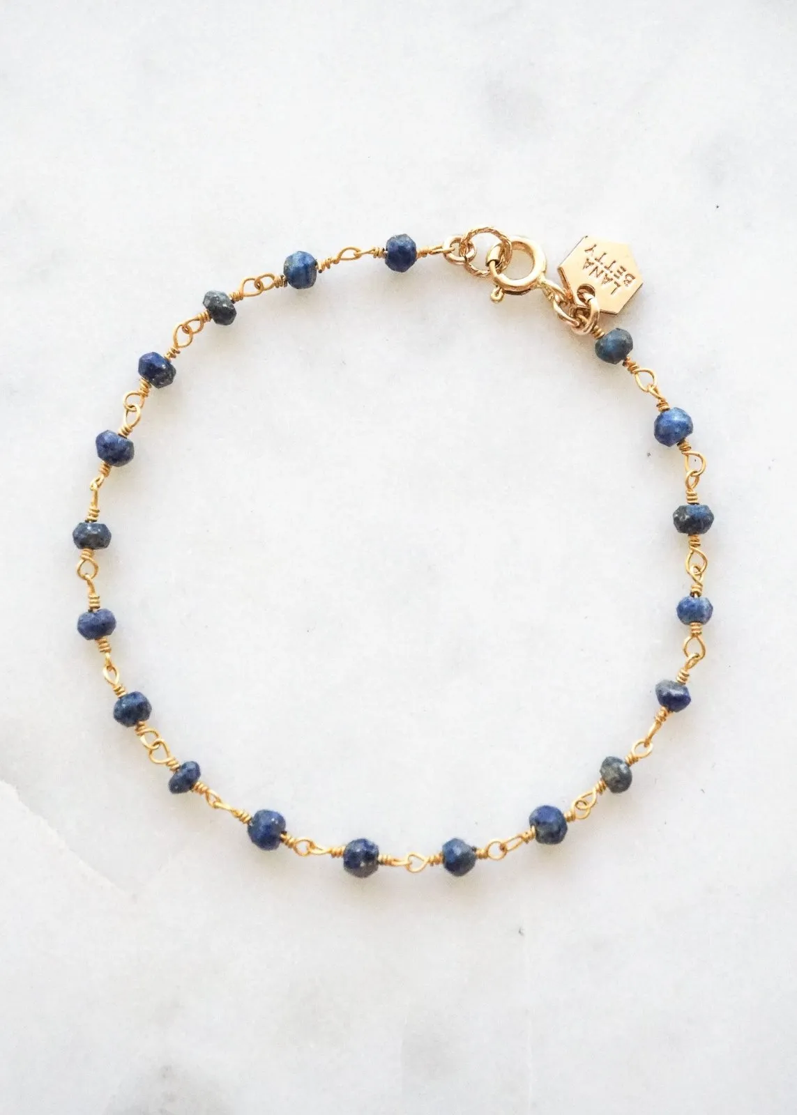 Beaded Gemstone Chain Bracelet - Gold Filled