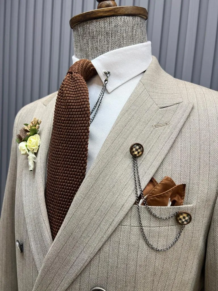 Beige Slim Fit Groom Wedding Suit for Men | GentWith