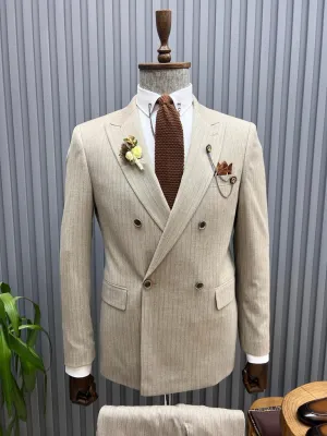 Beige Slim Fit Groom Wedding Suit for Men | GentWith