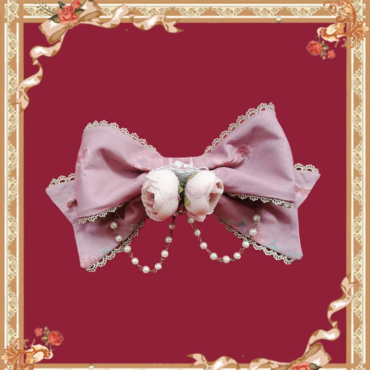 Bell & Beast ~ Sweet Bow Brooch Lolita Accessory w. Chain by Infanta