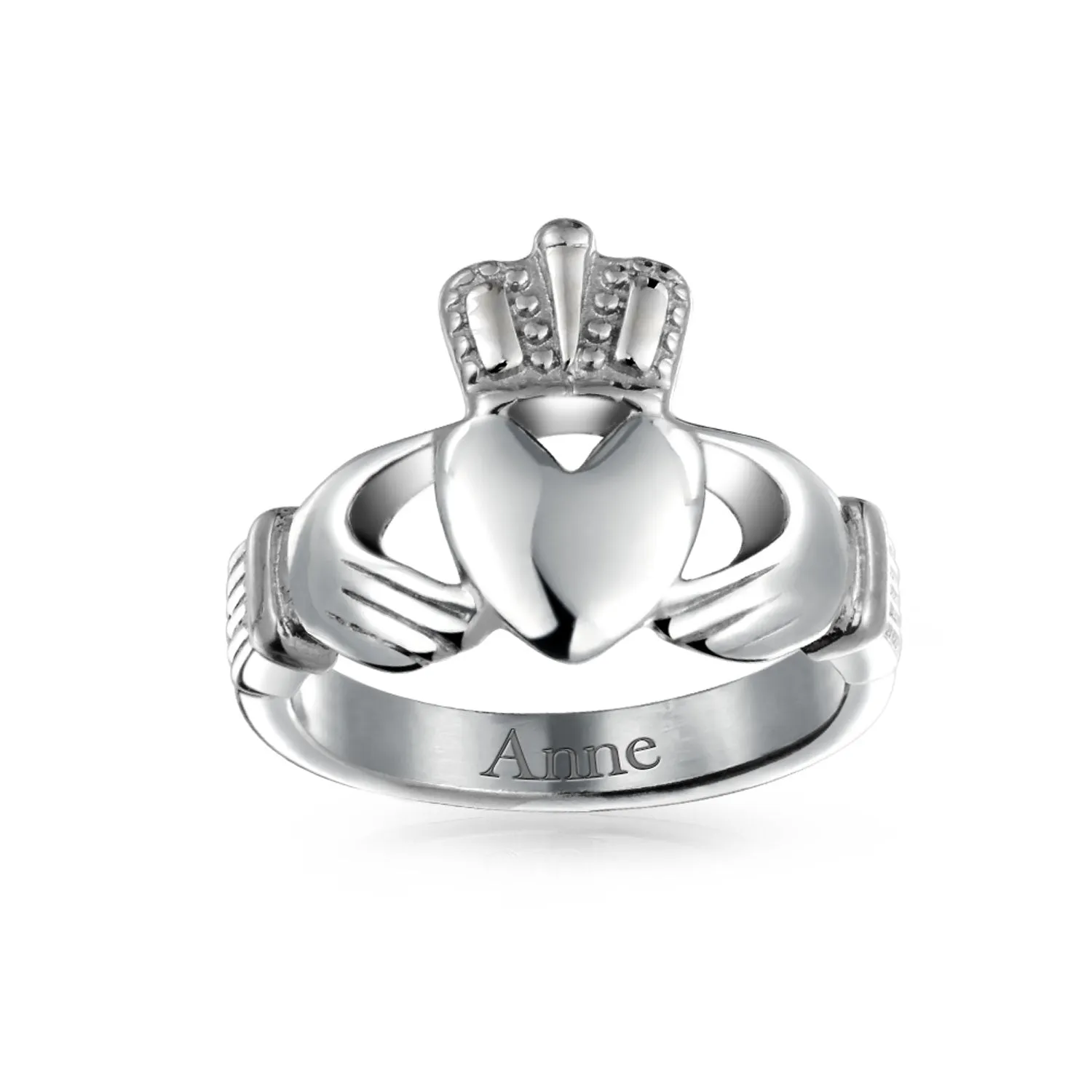 BFF Celtic Irish Friendship Couples Claddagh Ring Stainless Steel