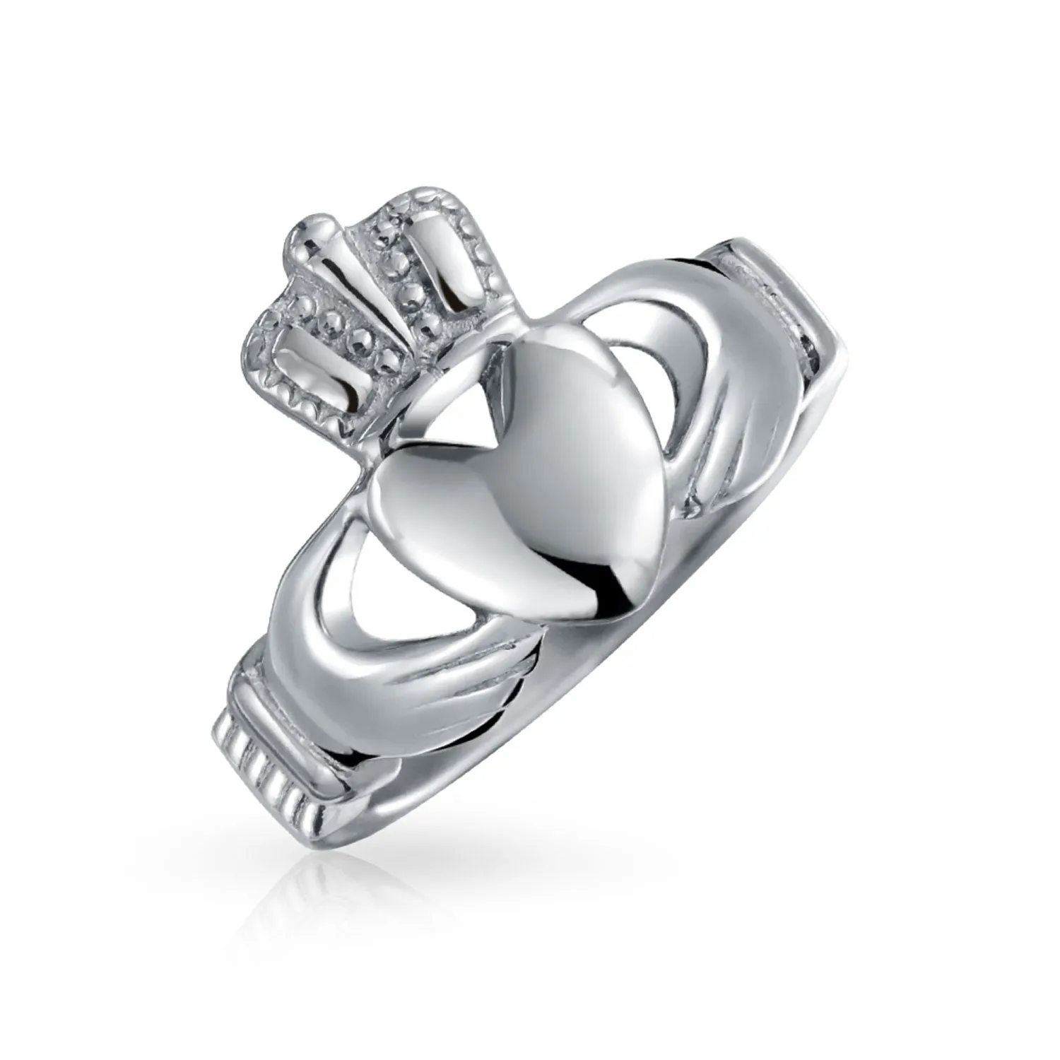 BFF Celtic Irish Friendship Couples Claddagh Ring Stainless Steel