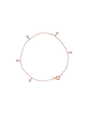 Bianc CZ Bezel Scattered Drop Bracelet - Rose Gold