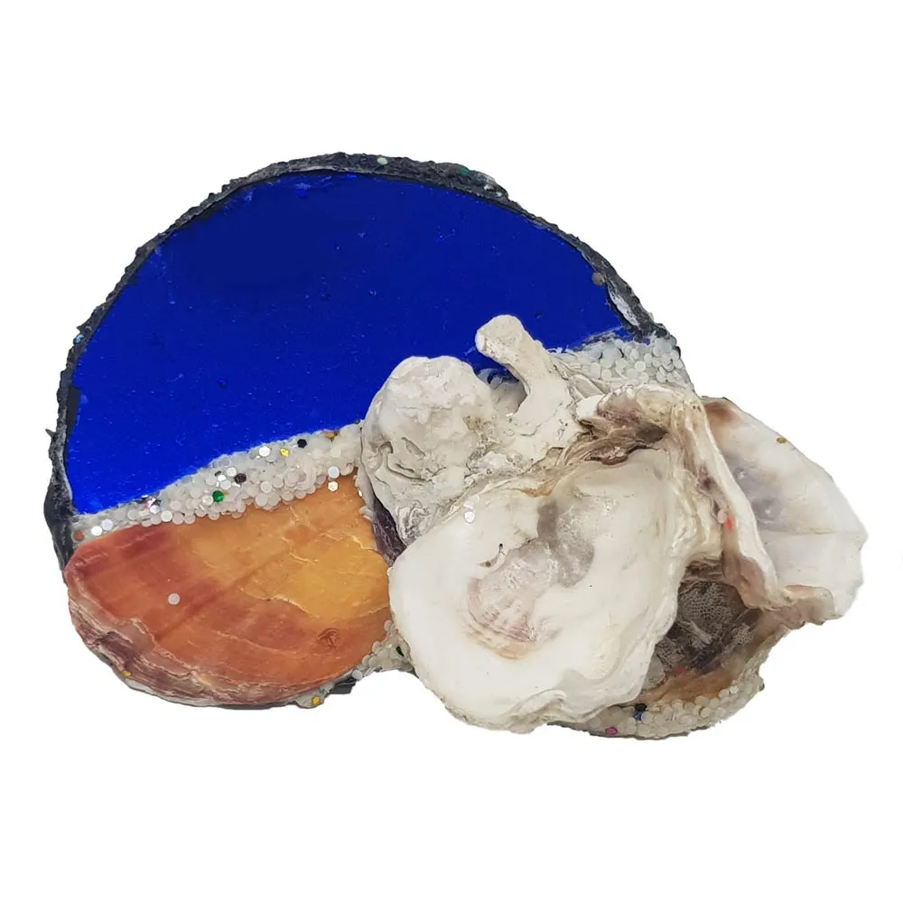 BLUE & SHELL BROOCH - SEA TREASURE