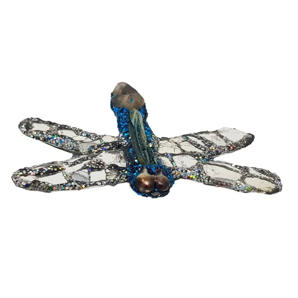 BLUE AND SILVER DRAGONFLY BROOCH - POLLINATOR