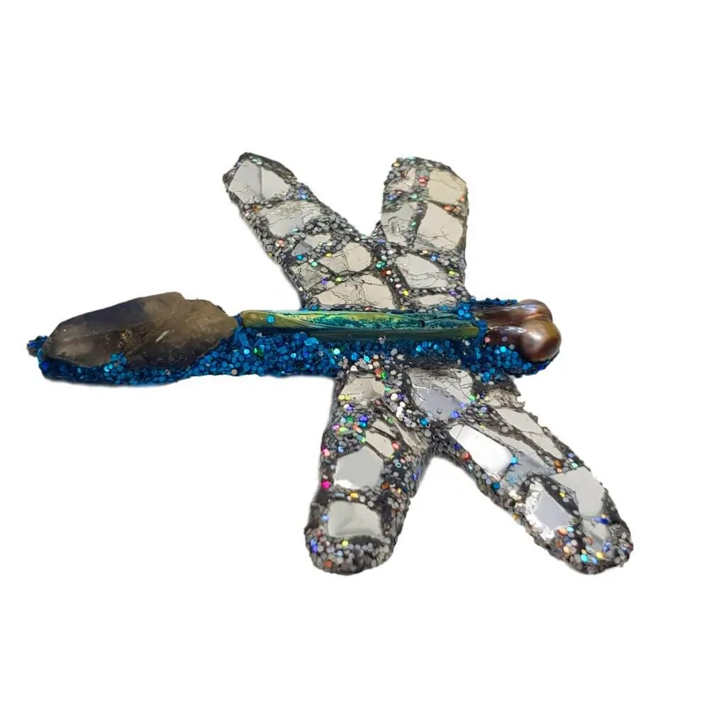 BLUE AND SILVER DRAGONFLY BROOCH - POLLINATOR