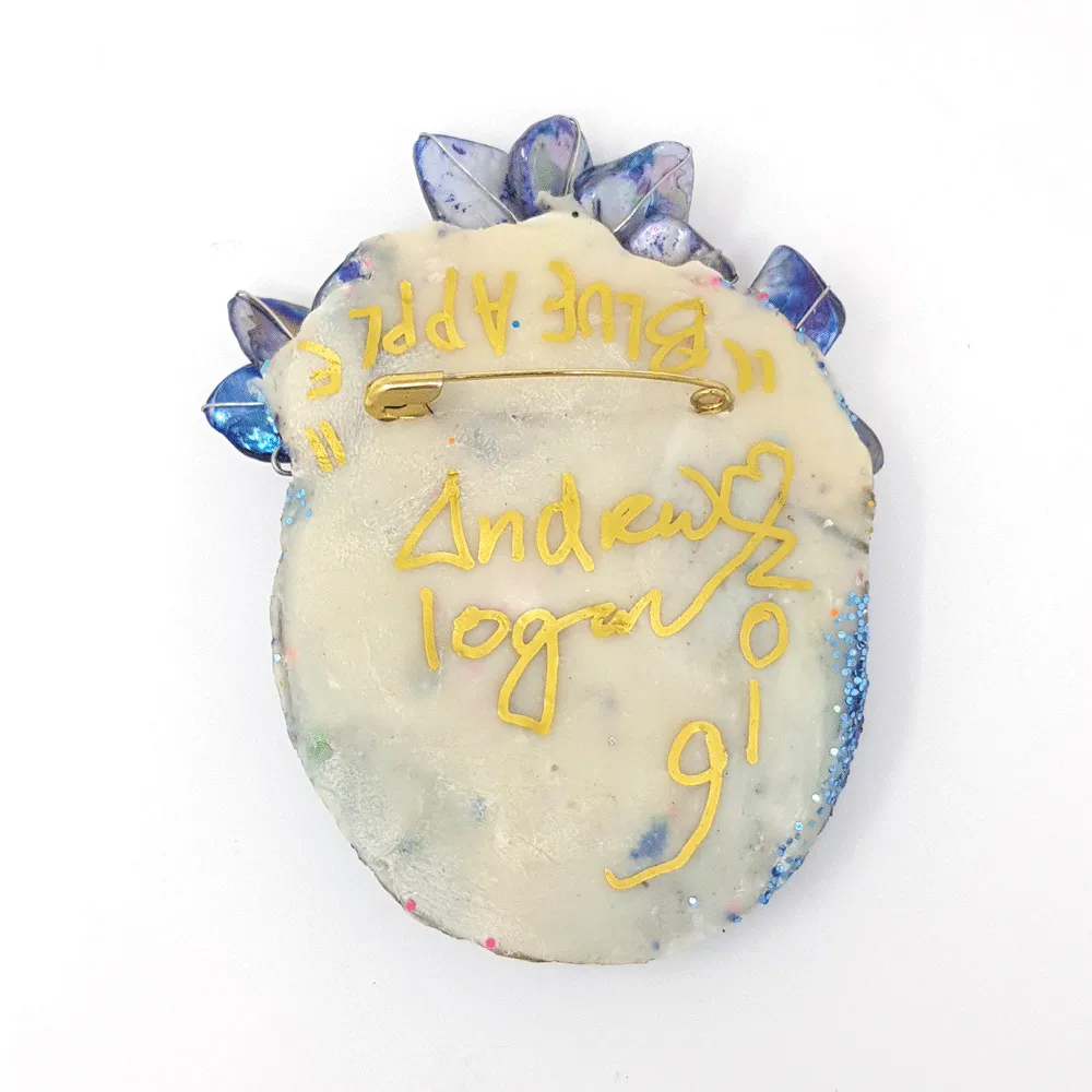 BLUE APPLE BROOCH, 1991