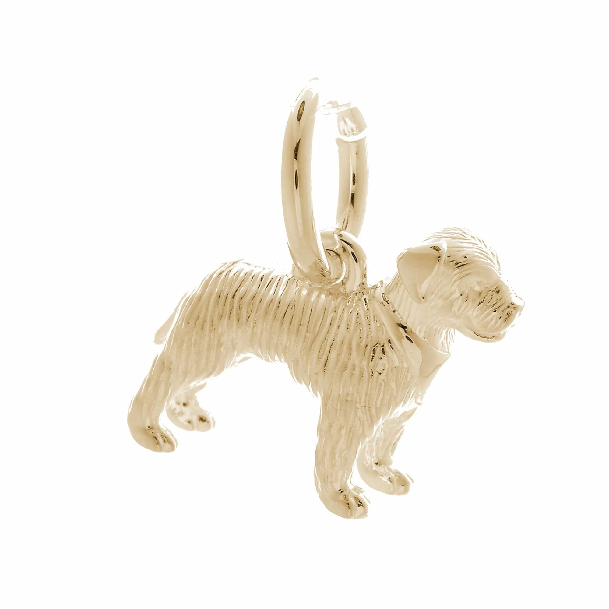 Border Terrier Solid Gold Dog Charm