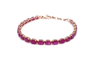 Bracelet 18kt Rose Gold Ruby & Diamonds on Clasp