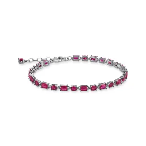 Bracelet with ruby red zirconia