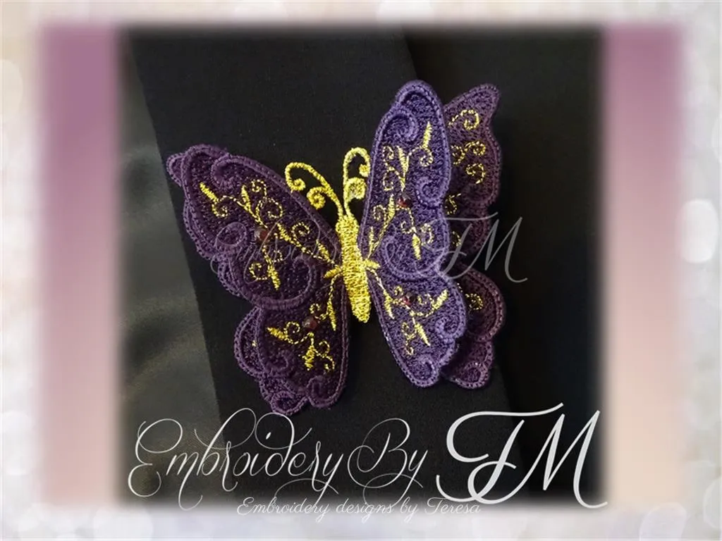 Brooch butterfly/4x4 hoop