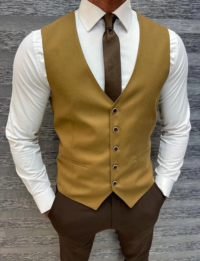 Brown Slim Fit Groom Wedding Suit for Men | GentWith