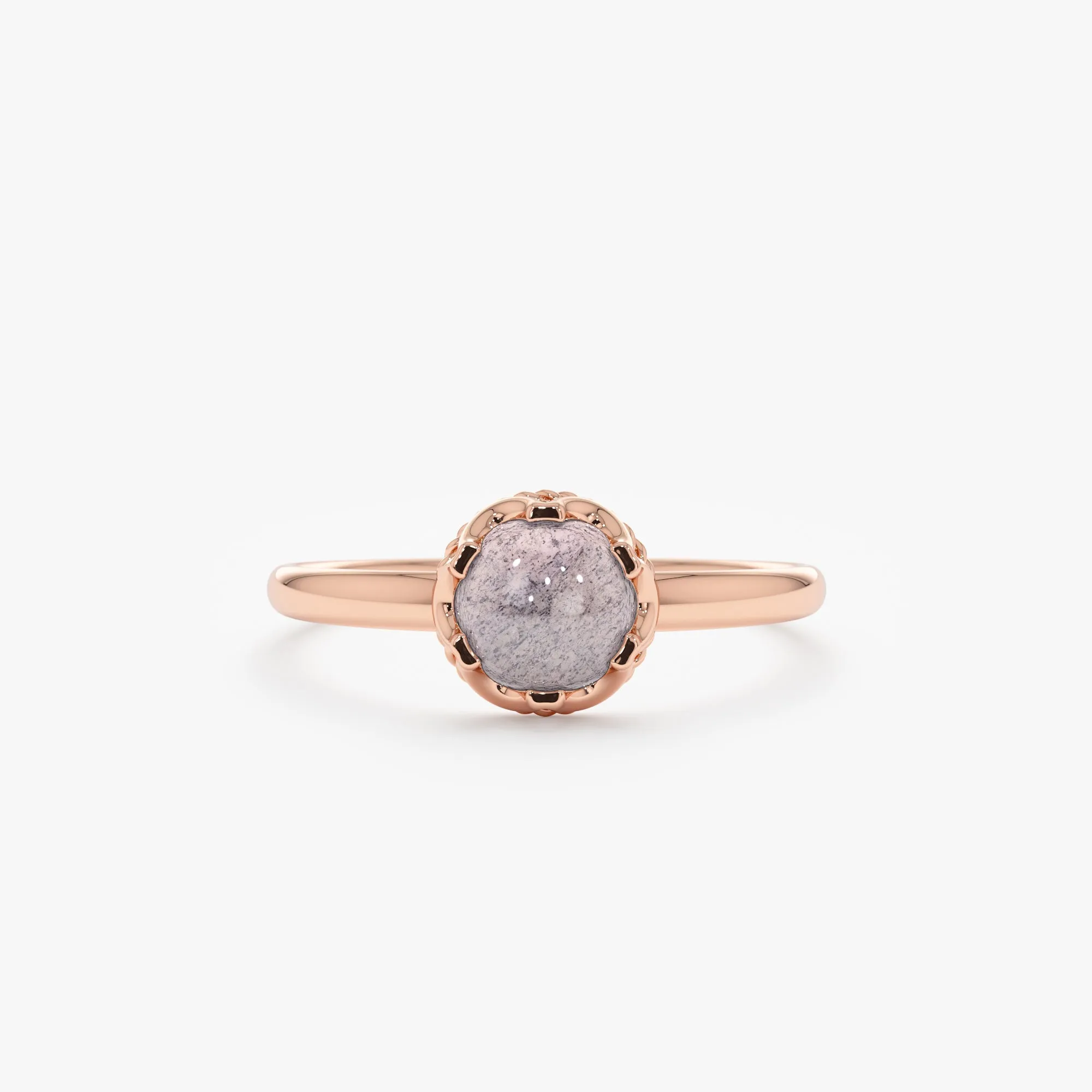 Cabochon Labradorite Engagement Ring, Amala