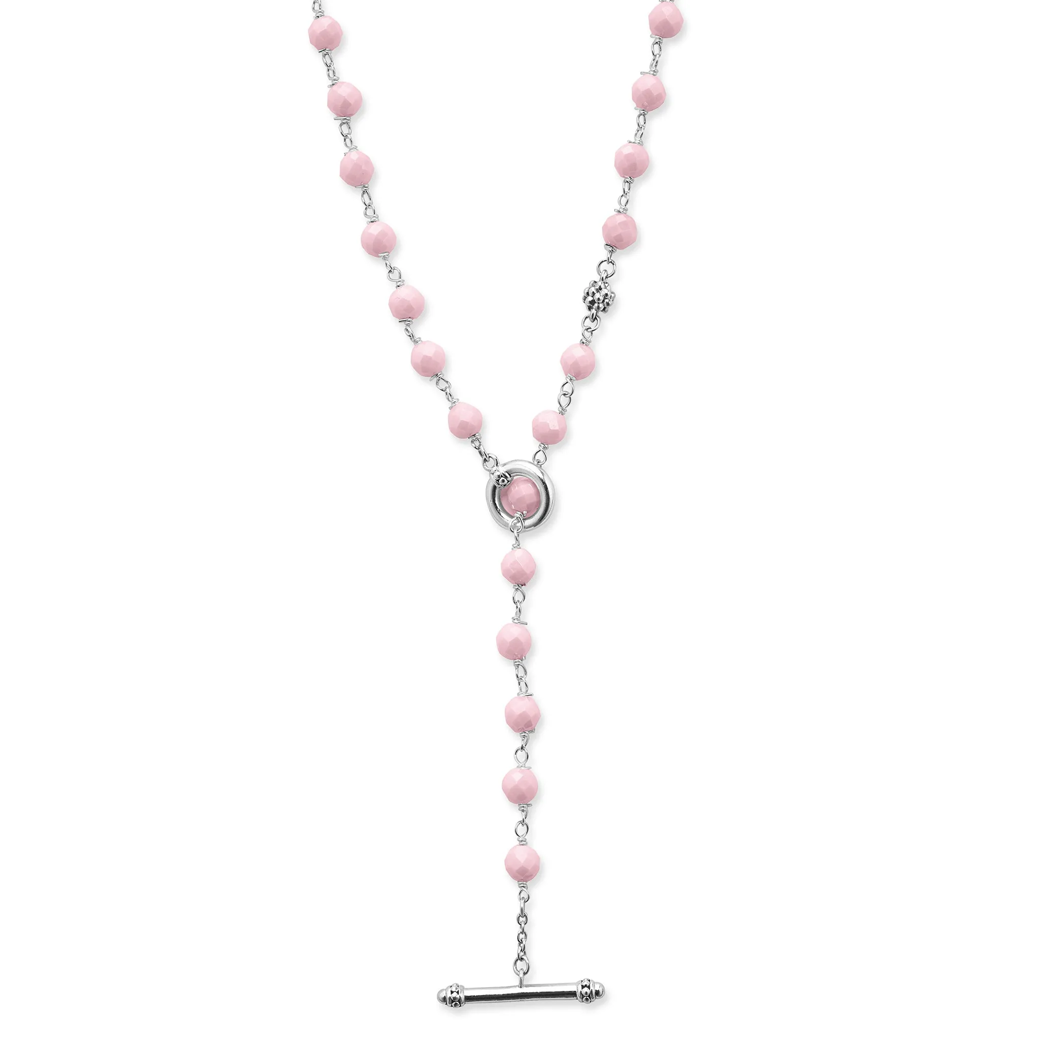 Caviar Icon Long Pink Ceramic Beaded Necklace