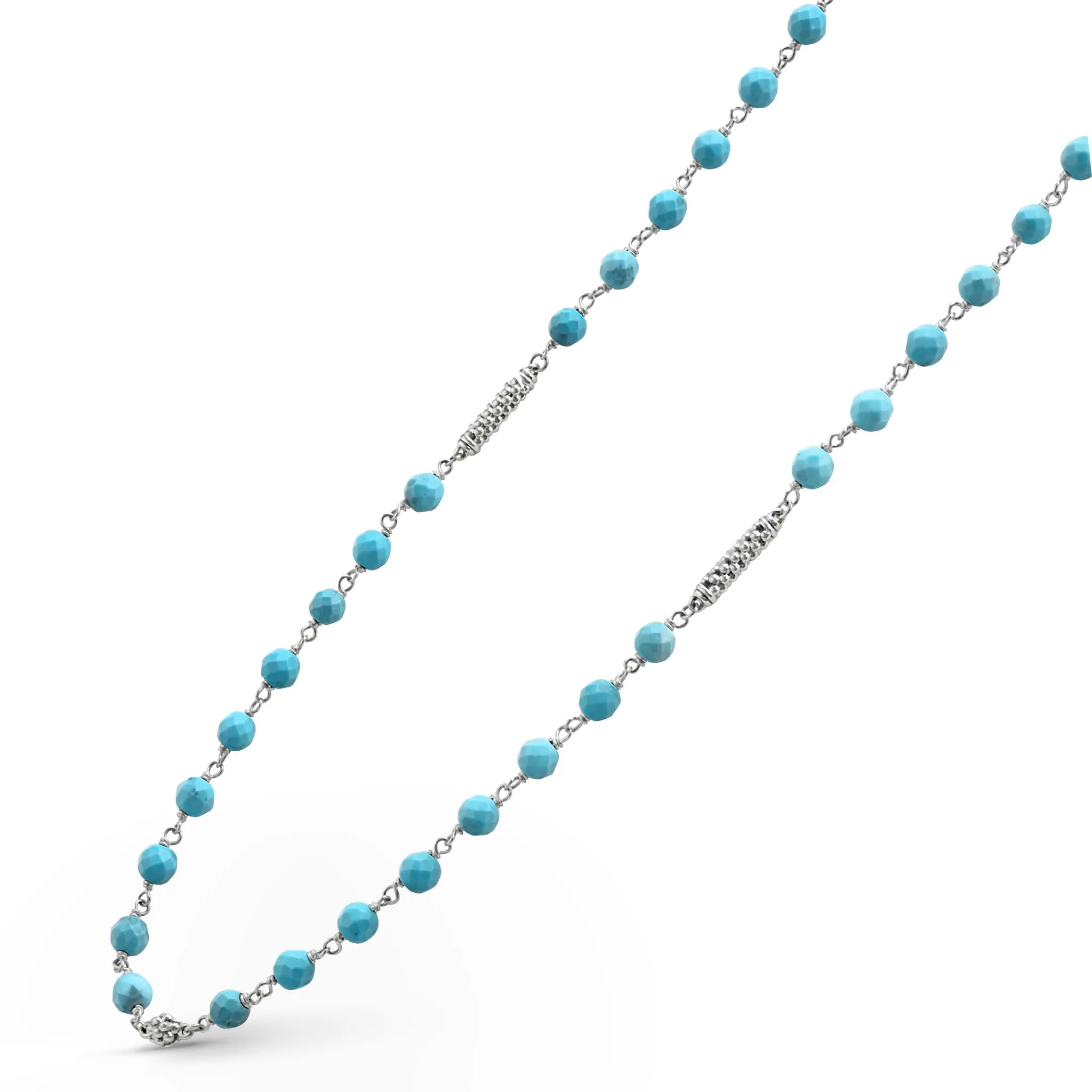 Caviar Icon Long Turquoise Beaded Necklace