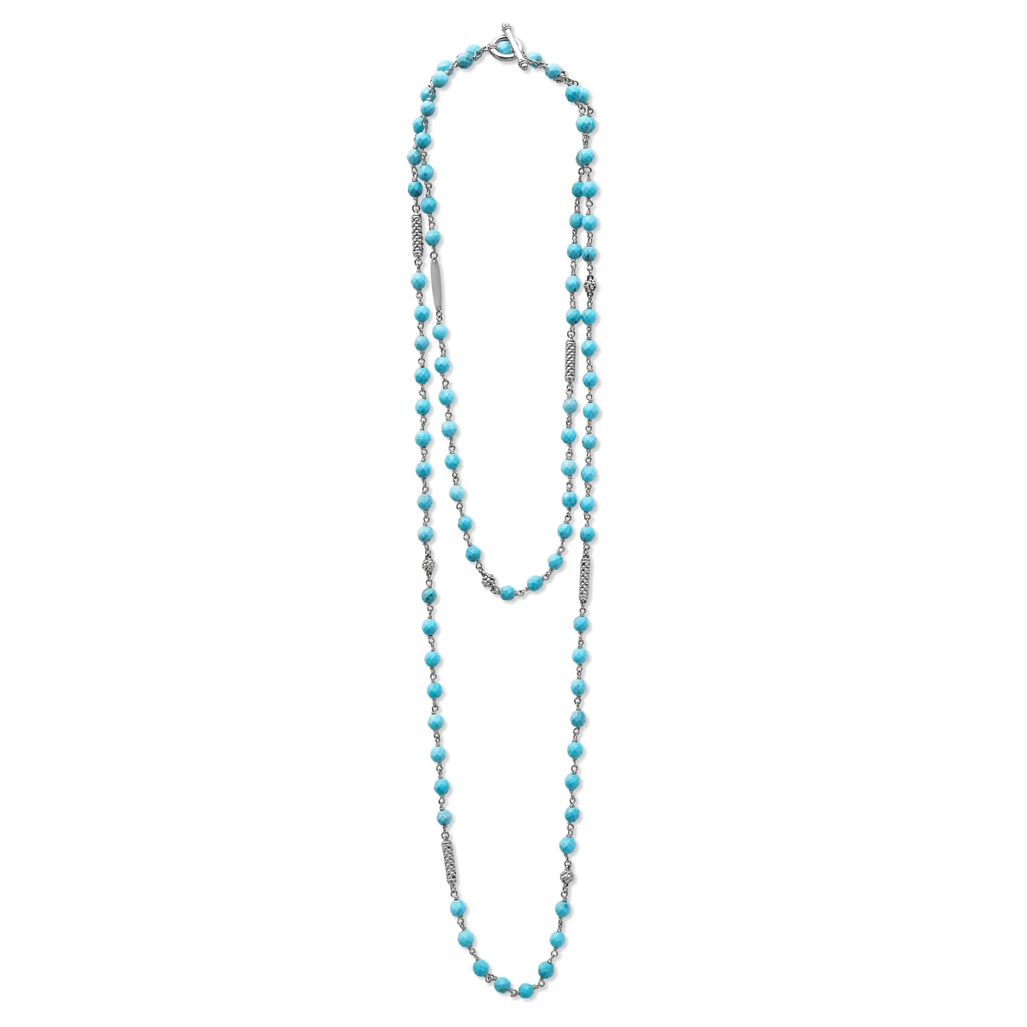 Caviar Icon Long Turquoise Beaded Necklace