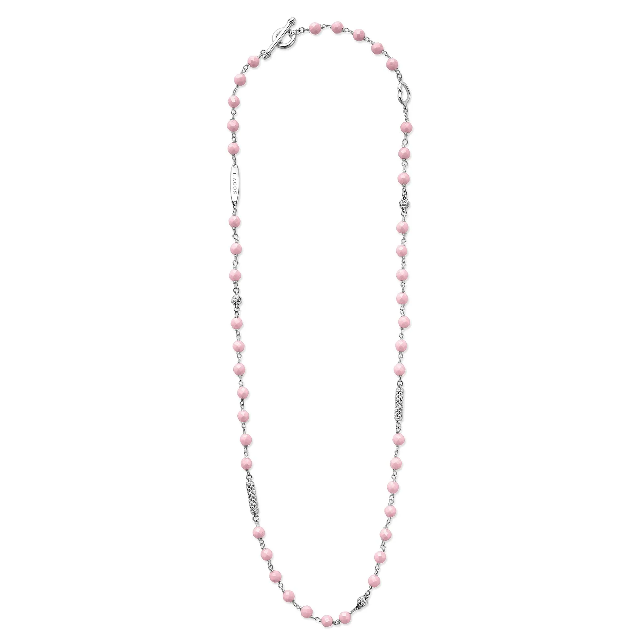 Caviar Icon Pink Ceramic Beaded Necklace