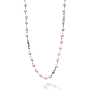 Caviar Icon Pink Ceramic Beaded Necklace