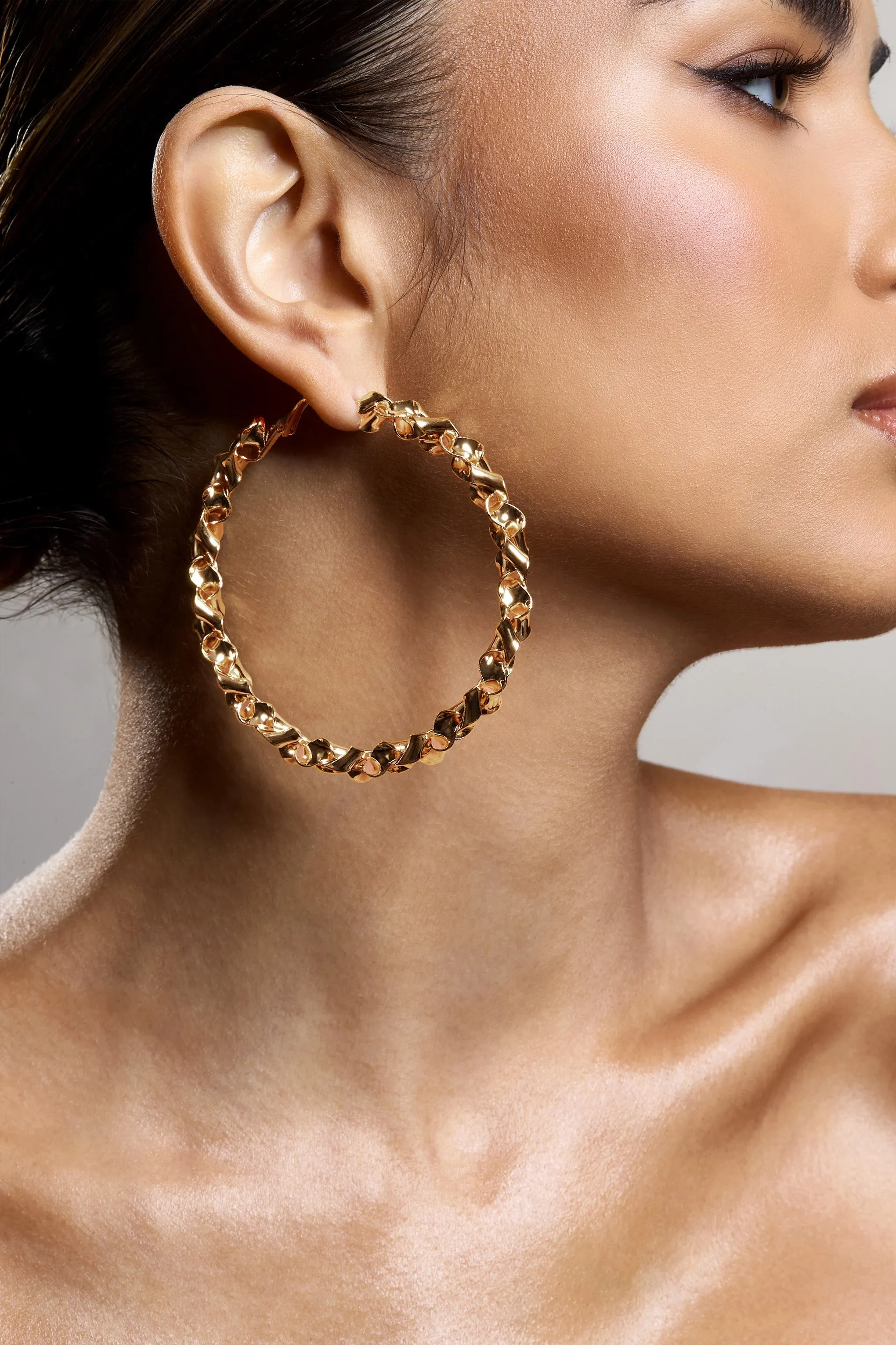 Cecilia | Gold Twisted Hoop Earrings