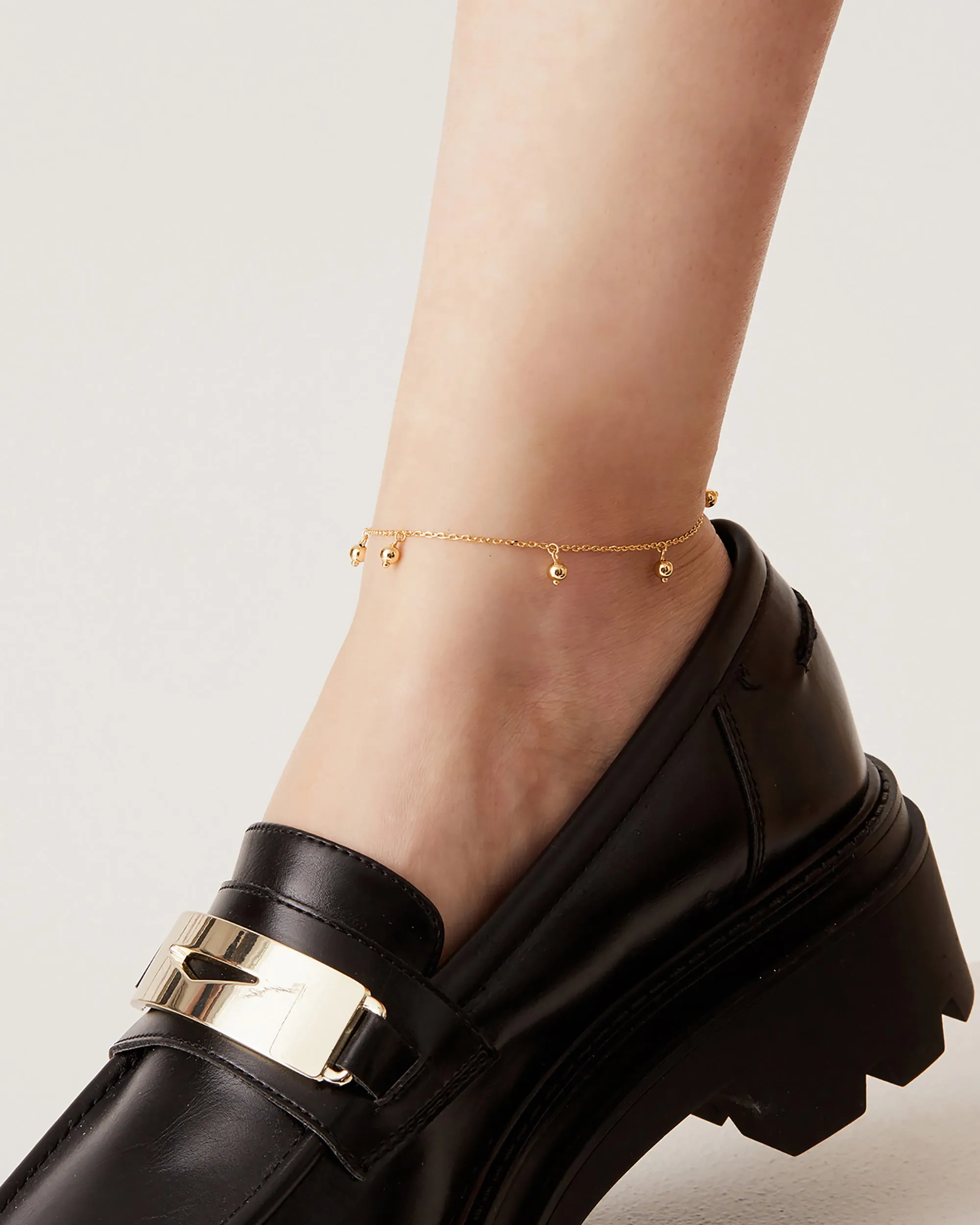 Charm Link Round Gold Anklet