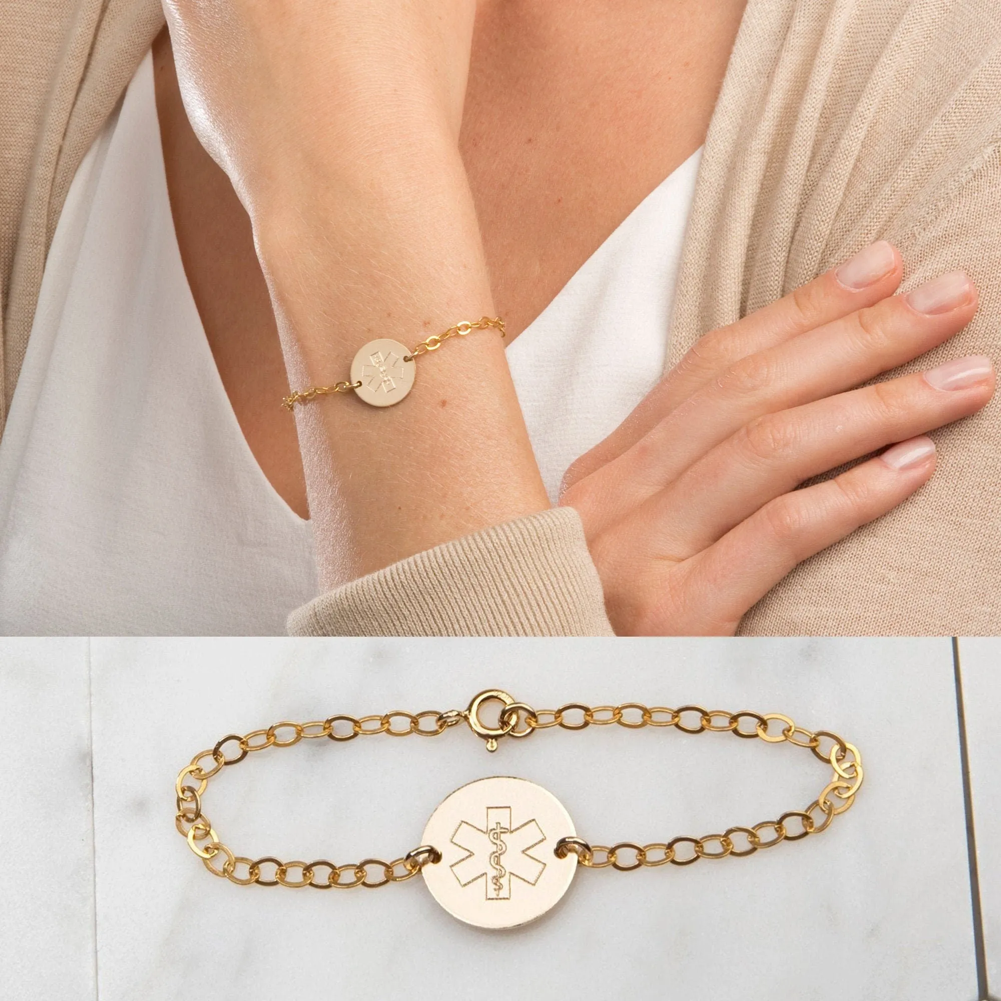 Chic and Beautiful Medical Alert ID Bracelet for Women - CG343B. Starts at