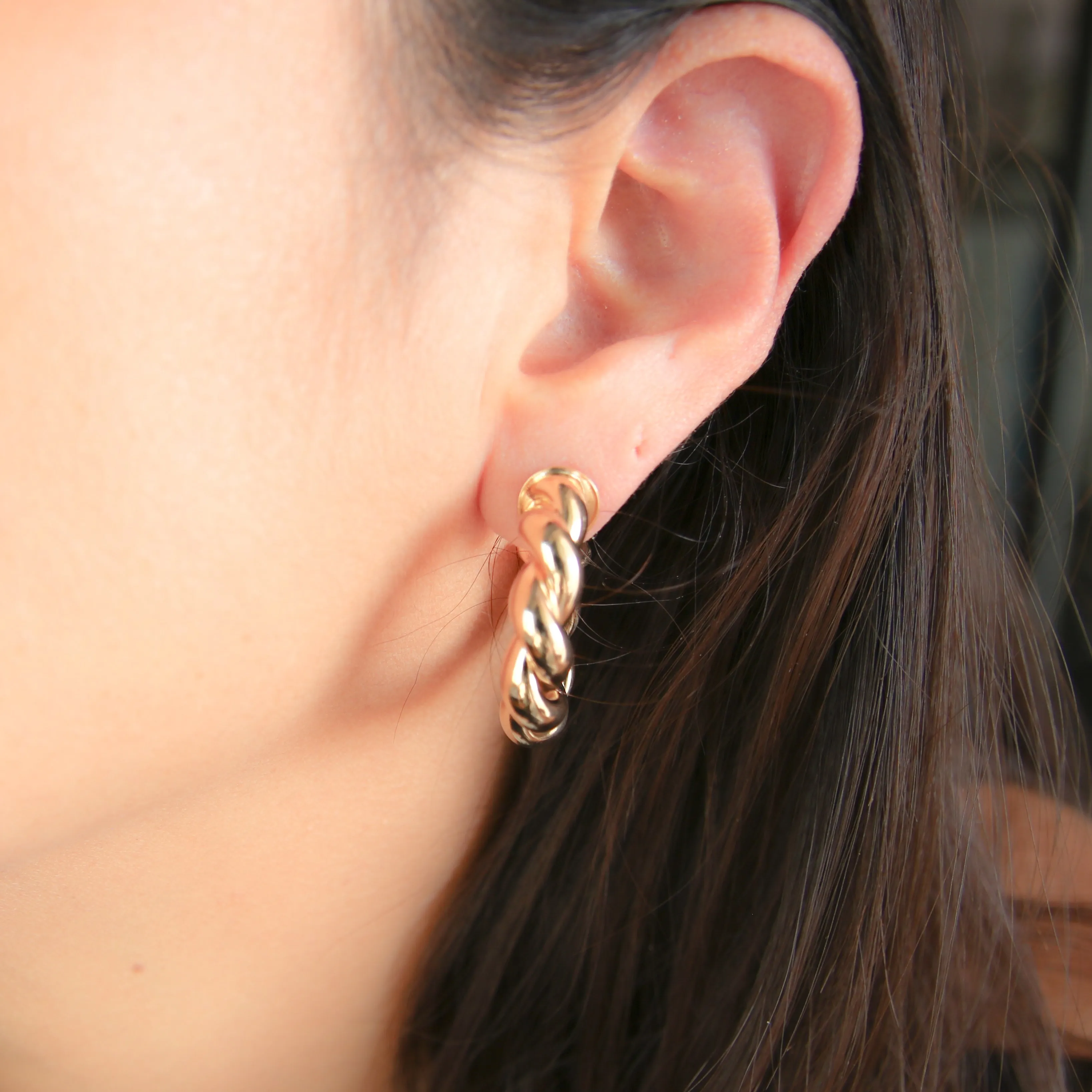 Chunky Twisted Hoop Earring