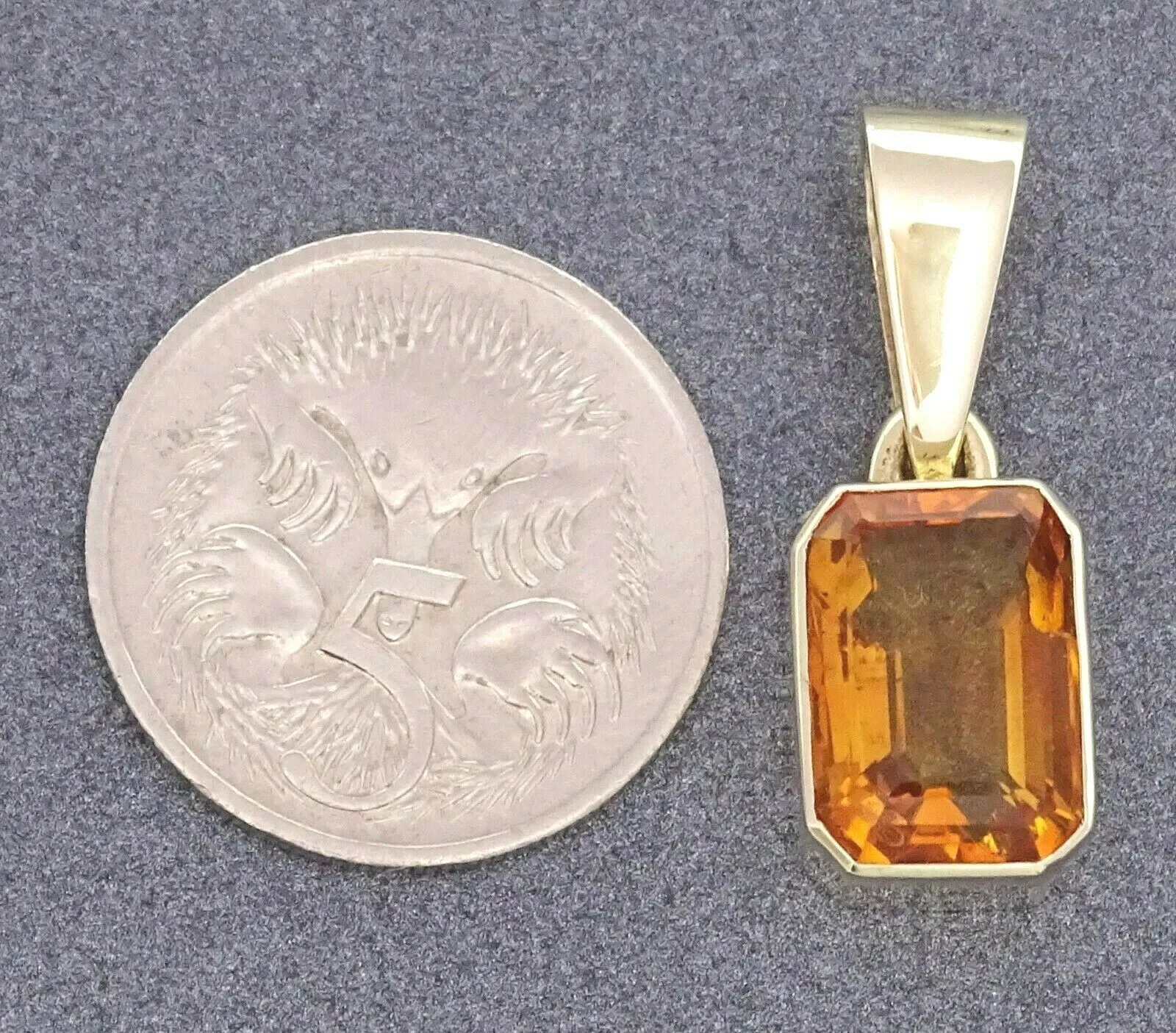 Citrine 9ct Yellow Gold Pendant