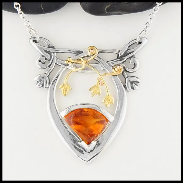 Citrine and Ivy Necklace