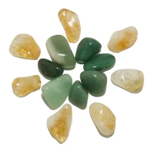 Citrine Aventurine Tumbled Stone Set Abundance