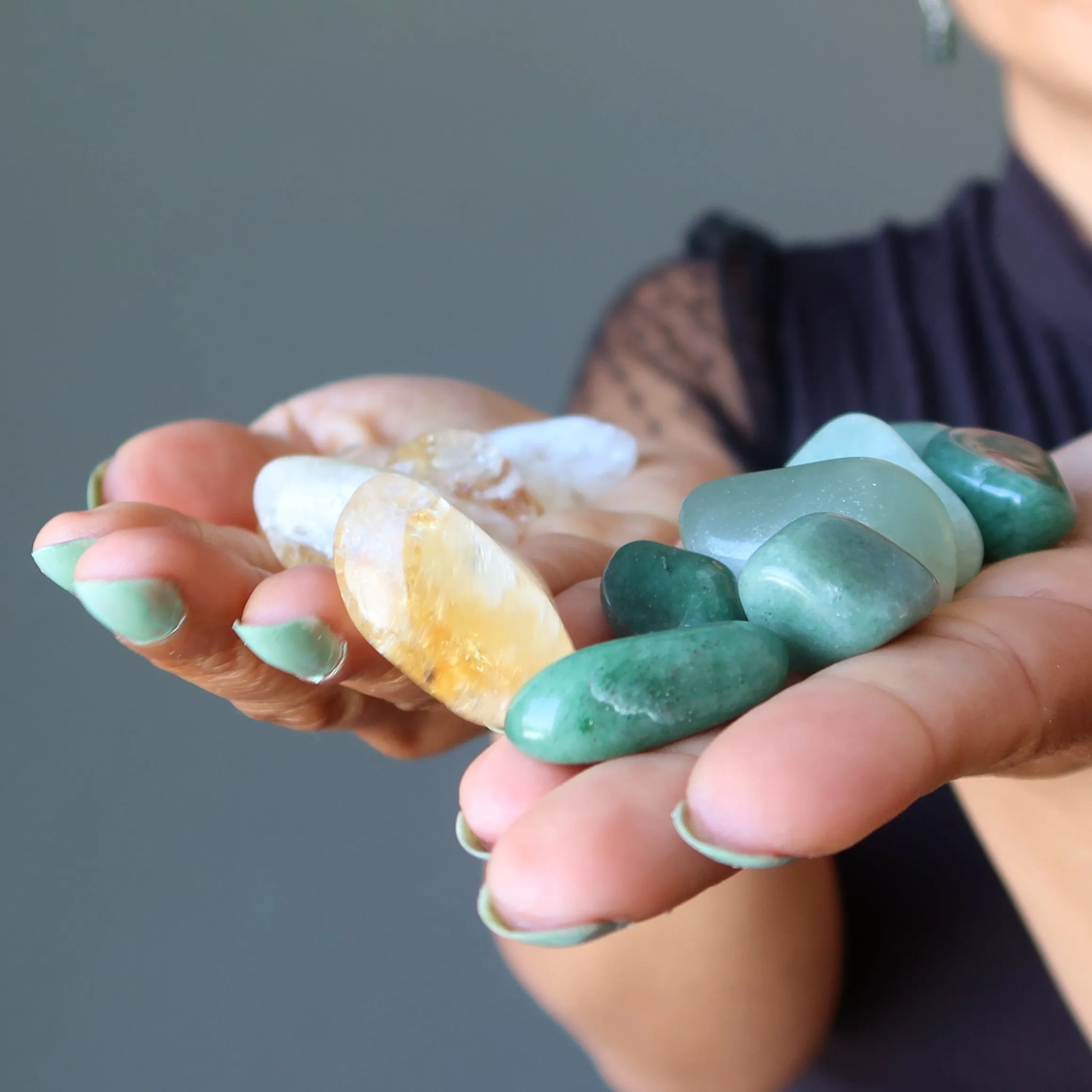 Citrine Aventurine Tumbled Stone Set Abundance